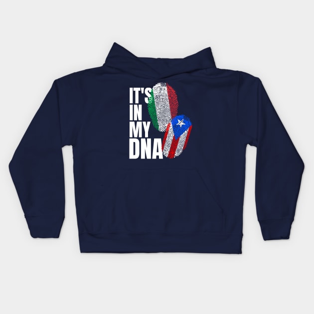 Italian Plus Puerto Rican Mix DNA Heritage Kids Hoodie by Just Rep It!!